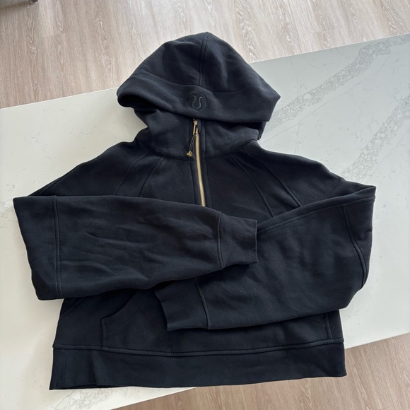 lululemon athletica Tops - Lululemon Black Scuba Oversized Half-Zip Hoodie